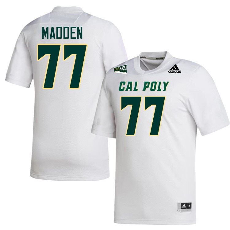 Cal Poly Mustangs #77 John Madden College Football Jerseys,Uniforms Stitched-White